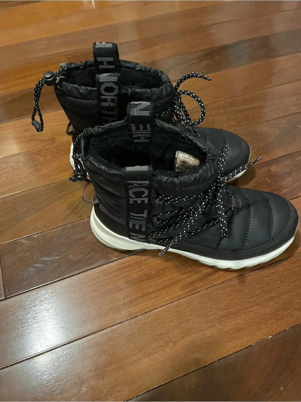 North Face Thermoball lace up winter boots, size 8